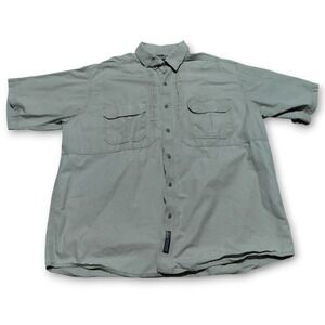 5.11 Tactical Series Short Sleeve Button Down Shirts Men's XL Gray Beige Vented